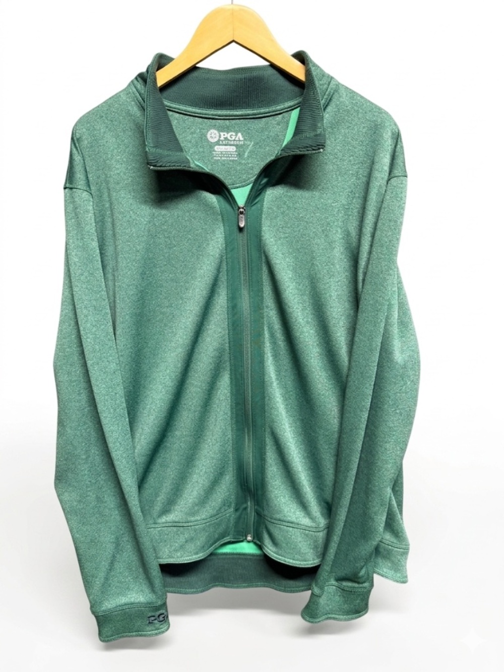 🔥 PGA Authentic Heather Green Full Zip Pullover - Mens XXL - GOLF/ACTIVE - EXC!
